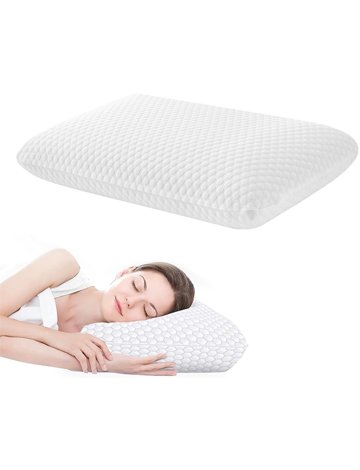 Memory Foam Pillow, Neck Pillow Medium Firm Standard Pillow for Neck and Shoulder Pain Relief, Adaptive Bed Pillow with Washable Cover 60x38x12cm