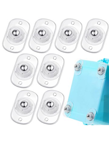 Honoson Self Adhesive Caster Wheels Appliance Rollers Appliance Sliders for Kitchen Appliances 360° Swivel Universal Wheel Mini Small Kitchen(8 Pcs, Clear with 1 Steel Ball Style)